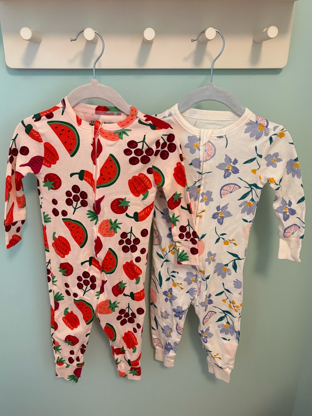 Bundle of Old Navy Fruit & Floral One-Piece Pajamas